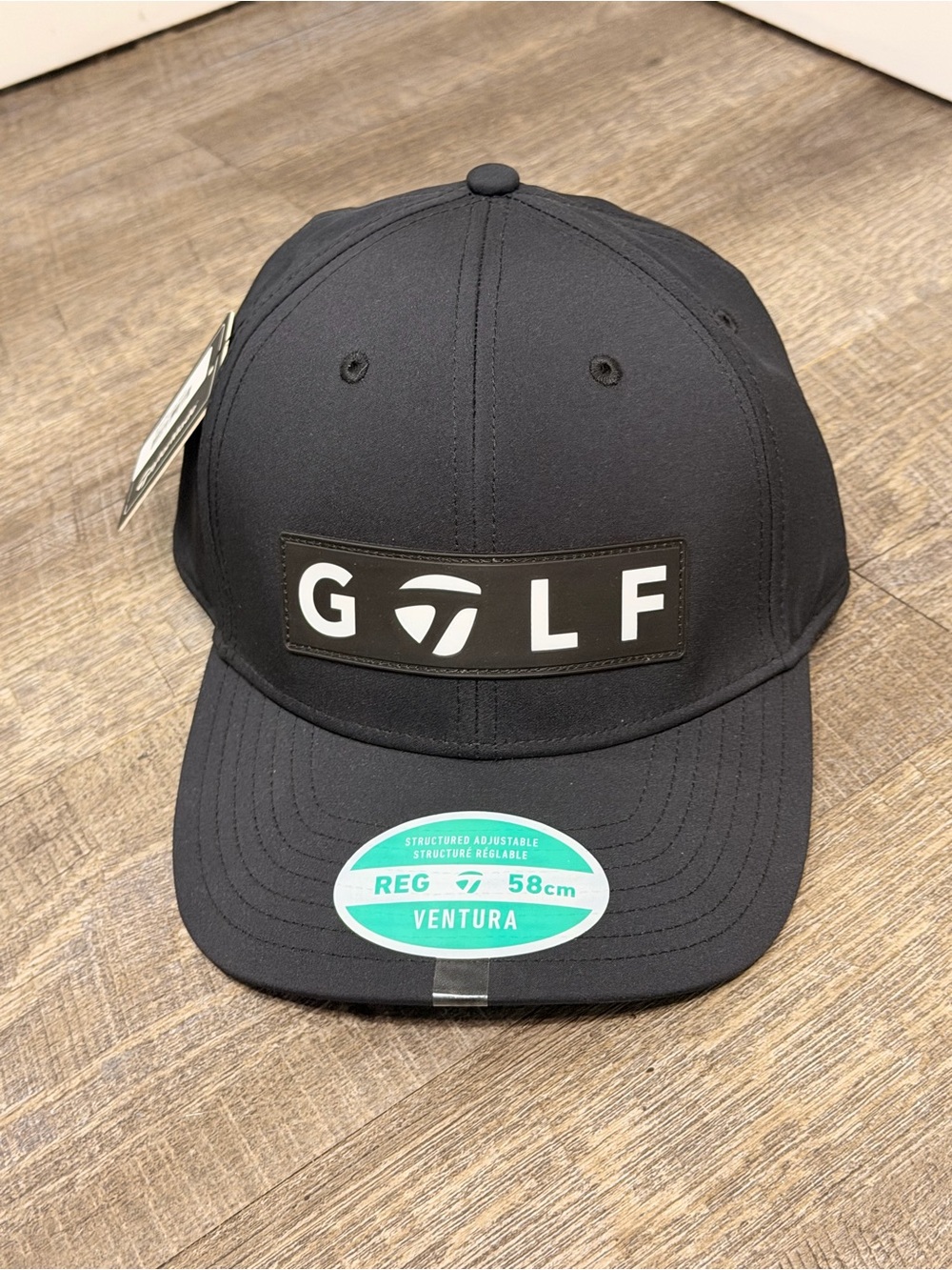 TaylorMade Aventura Black Golf Patch Structured Adjustable Cap